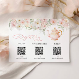 Tea Party Bridal Shower Registry Card Enclosure エンクロージャーカード