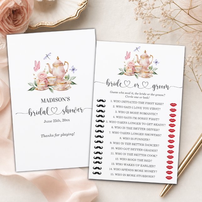Tea Party Bride or Groom Bridal Shower Game (クリエイターアップロード済み)