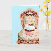 Tea Party Cupcake Design カード (黄色い花)