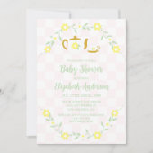 Tea Party Floral Baby Shower 招待状 (正面)