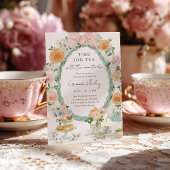 Tea Party Floral Baby Shower Invitation 招待状