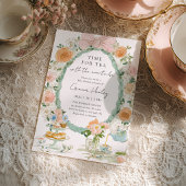 Tea Party Floral Baby Shower Invitation 招待状