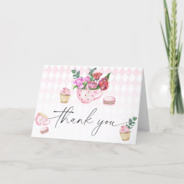 Tea Party Flowers ベビーシャワーのお礼 サンキューカード