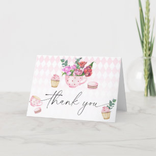 Tea Party Flowers ベビーシャワーのお礼 サンキューカード