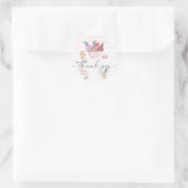 Tea Party Flowers ベビーシャワーのお礼 ラウンドシール (バッグ)