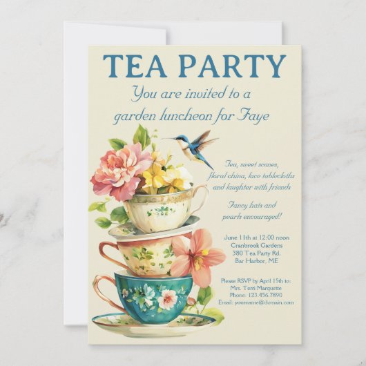 Tea Party Invitation 招待状 (正面)