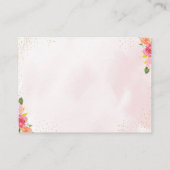 Tea Party Pink Baby Shower Nappy Raffle エンクロージャーカード (裏面)