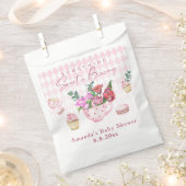 Tea Party Something Sweet is Brewing ベビーシャワー フェイバーバッグ (クリップ留めされた状態)