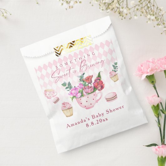 Tea Party Something Sweet is Brewing ベビーシャワー フェイバーバッグ (封をした状態)