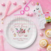 Tea Party Something Sweet is Brewing ベビーシャワー ペーパープレート (パーティー)