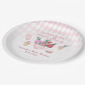 Tea Party Something Sweet is Brewing ベビーシャワー ペーパープレート (アングル)