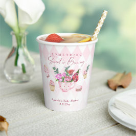 Tea Party Something Sweet is Brewing ベビーシャワー 紙コップ