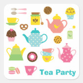 Tea Party Sticker スクエアシール (正面)