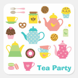 Tea Party Sticker スクエアシール