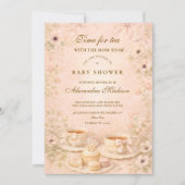 Tea Party With Mom-to-Be Baby Shower 招待状 (正面)