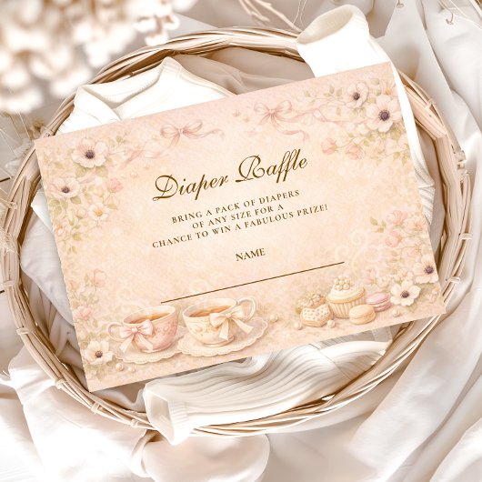 Tea Party With Mom-to-Be Diapper Raffle エンクロージャーカード