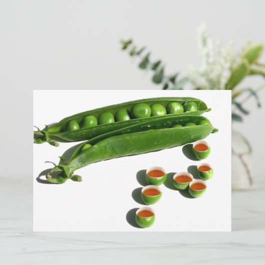 Tea Peas - Peas in a Pod with Tea Pea Cups 招待状 (スタンド正面)