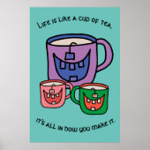 Tea Positivity楽天的なTea Loverフレーズ ポスター (正面)