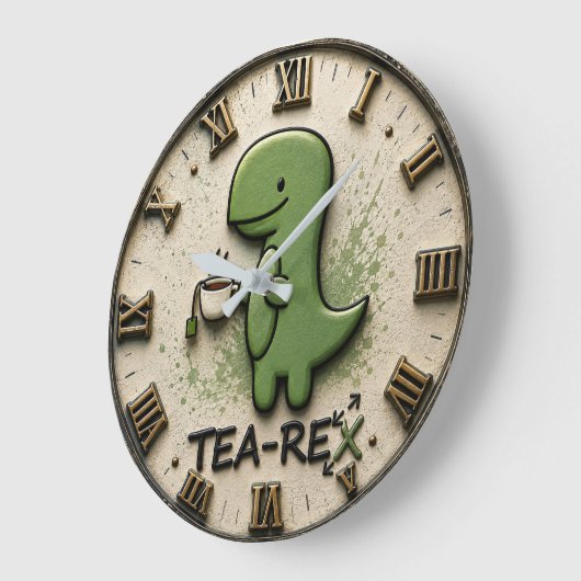 Tea-Rex Dinosaur ラージ壁時計 (傾斜)