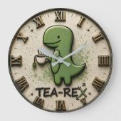 Tea-Rex Dinosaur ラージ壁時計 (正面)