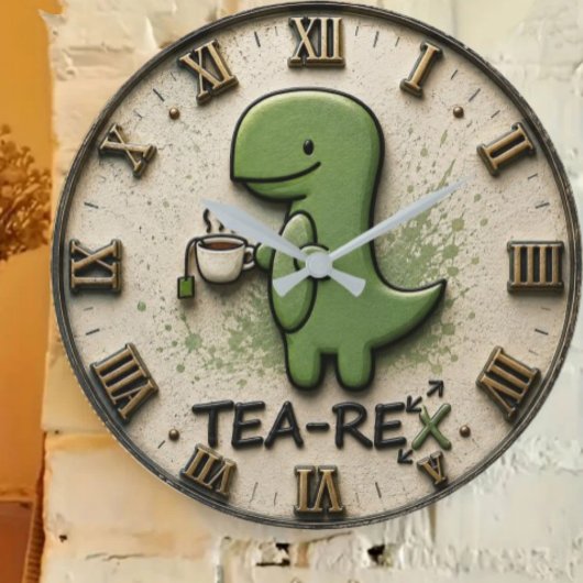 Tea-Rex Dinosaur ラージ壁時計