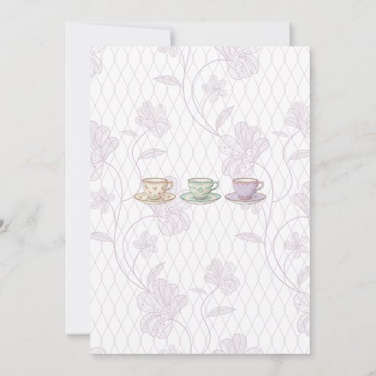 Tea-Rex Dinosaur Birthday Tea Party 招待状 (裏面)