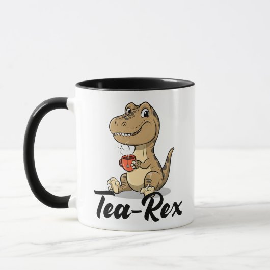 Tea Rex Funny Mug, Coffee lover, Tea lover マグカップ (左)