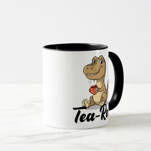 Tea Rex Funny Mug, Coffee lover, Tea lover マグカップ (正面右)