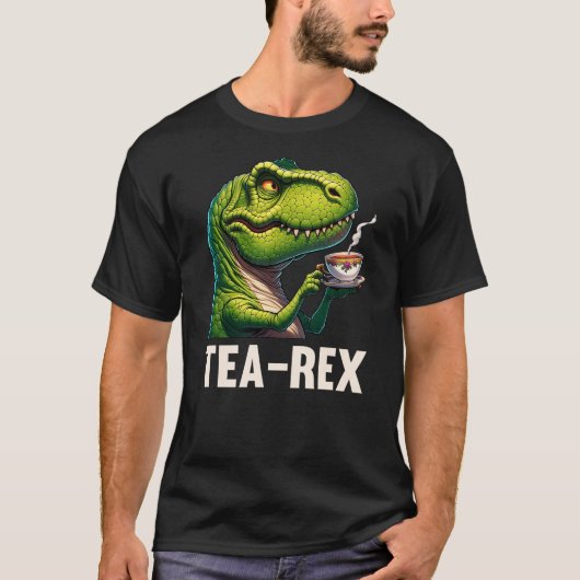 Tea Rex Funny T-Rex Dinosaur Tea Lover Gift Design Tシャツ (正面)