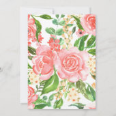 Tea-Rex Tutu Party Dinosaur Girl Pink 3rd Birthday 招待状 (裏面)