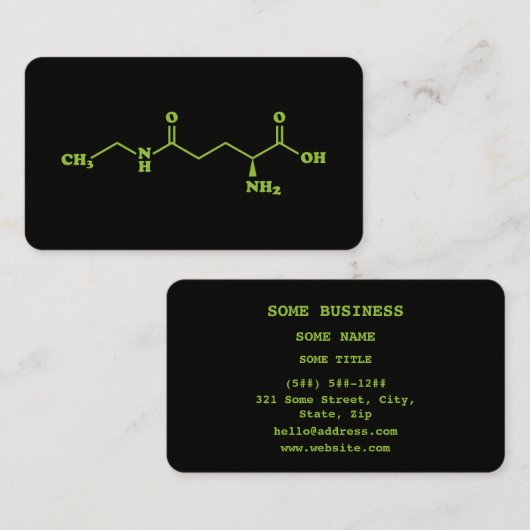 Tea Theanine Molecular Chemical Formula 名刺 (正面/裏面)