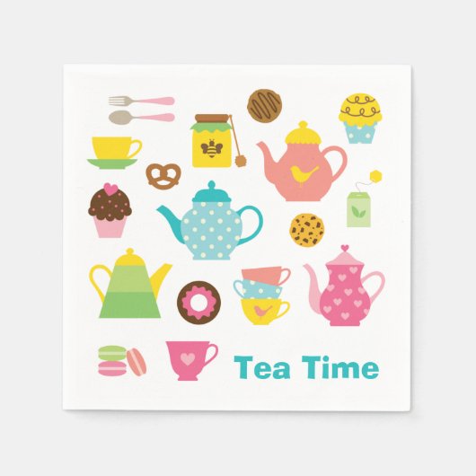 Tea Time スタンダードカクテルナプキン (正面)