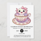 Tea Time Axolotl Birthday 招待状 (正面)