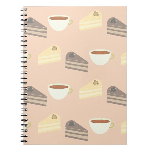Tea Time Cake Slices and Teacup Notebook ノートブック (正面)