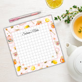 Tea Time Cozy Notes – Grid Lined Sticky Notes ポストイット