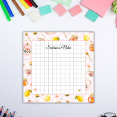Tea Time Cozy Notes – Grid Lined Sticky Notes ポストイット