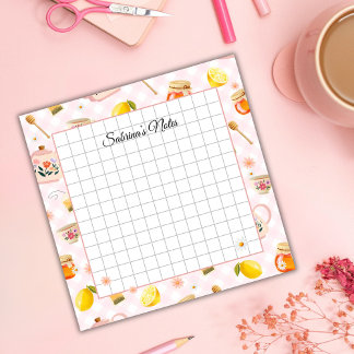 Tea Time Cozy Notes – Grid Lined Sticky Notes ポストイット