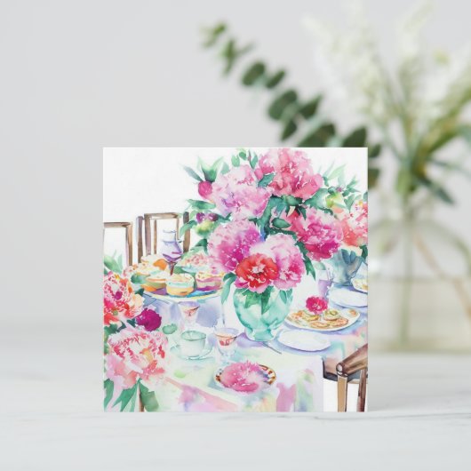 Tea Time Exvasanza:タイムレスティー、赤ちゃんシャワー 招待状 (スタンド正面)