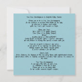 Tea Time Exvasanza:タイムレスティー、赤ちゃんシャワー 招待状 (裏面)