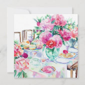 Tea Time Exvasanza：タイムレスティー、赤ちゃんシャワー 招待状 (正面)