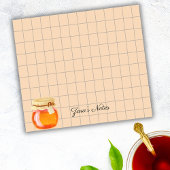Tea Time Honey Pot Personalized Grid Sticky Notes ポストイット