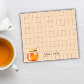 Tea Time Honey Pot Personalized Grid Sticky Notes ポストイット