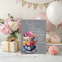 Tea Time in Bloom Bridal Shower Invitation  出欠カード