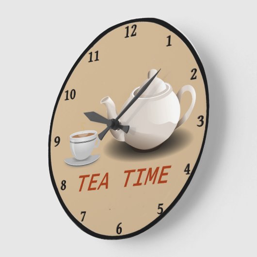 Tea Time Kitchen Clock ラージ壁時計 (傾斜)