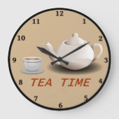 Tea Time Kitchen Clock ラージ壁時計 (正面)