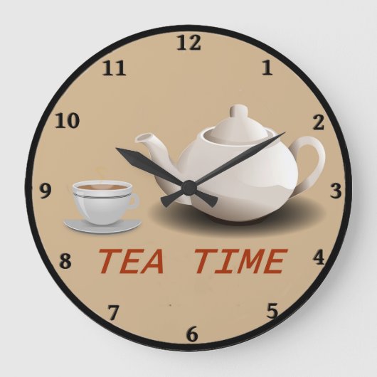 Tea Time Kitchen Clock ラージ壁時計 (正面)