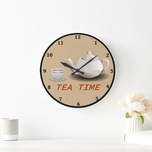 Tea Time Kitchen Clock ラージ壁時計 (ホーム)