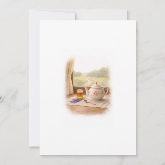 Tea Time Party Sweet Baby Shower Invitation 招待状 (裏面)