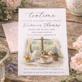 Tea Time Party Sweet Baby Shower Invitation 招待状