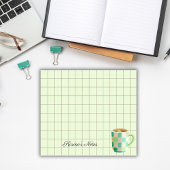 Tea Time Tea Cup – Personalized Grid Sticky Notes ポストイット